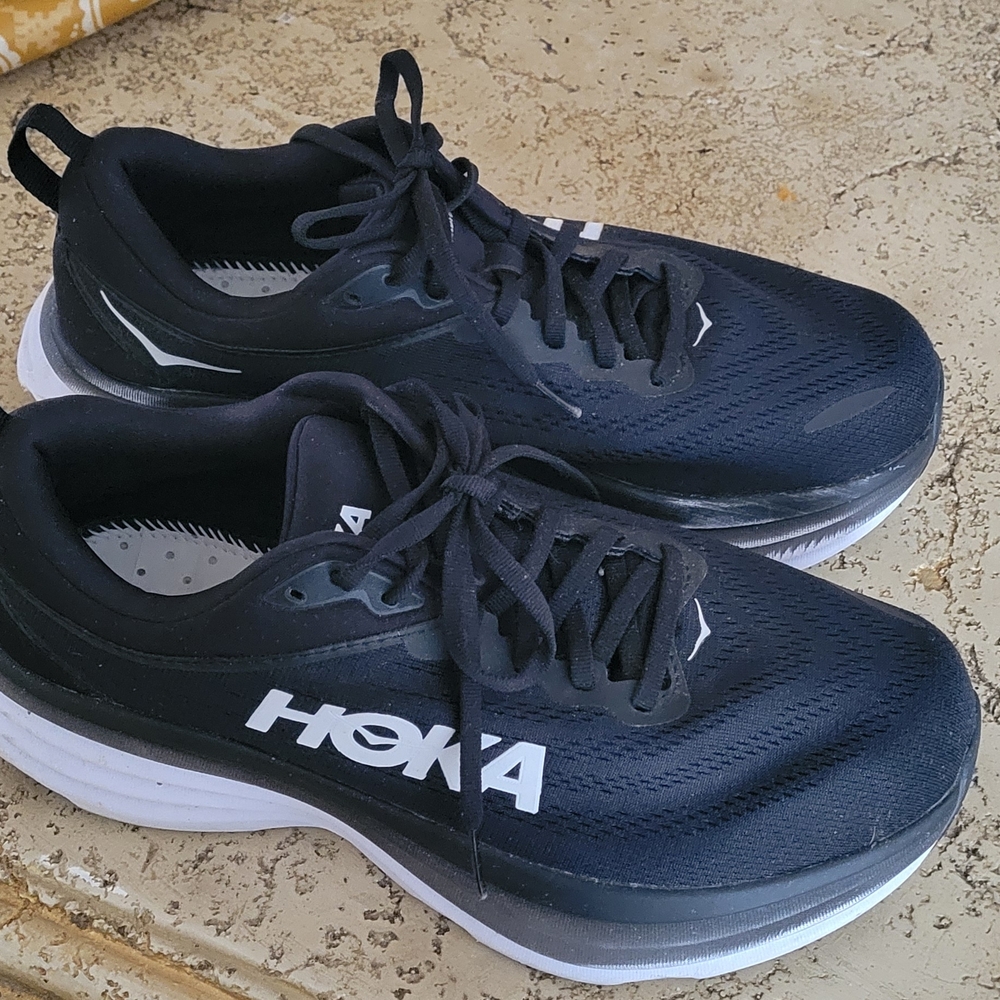 Hoka Women's Black Athletic Shoes with White Details